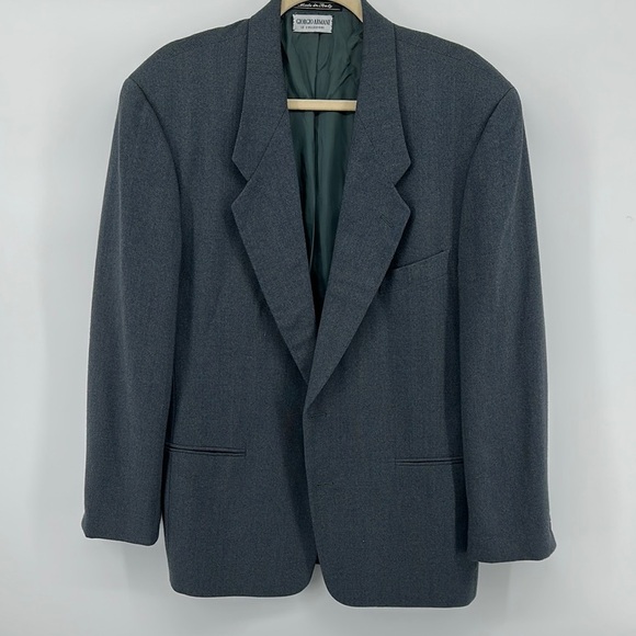 Giorgio Armani Gray Sport Coat with Notched Lapels Size 52R - Picture 1 of 14